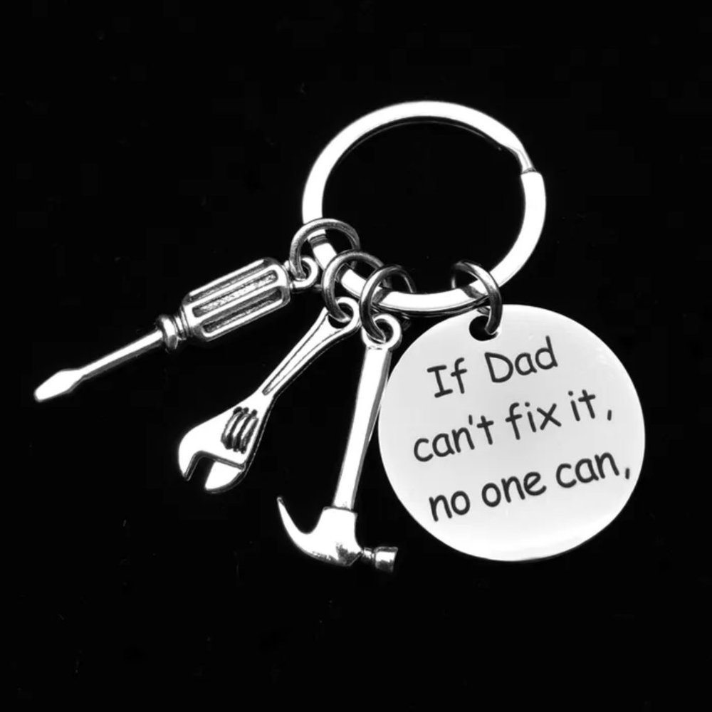 Stainless Steel Dad Hand Tools Charms Keychain Gift